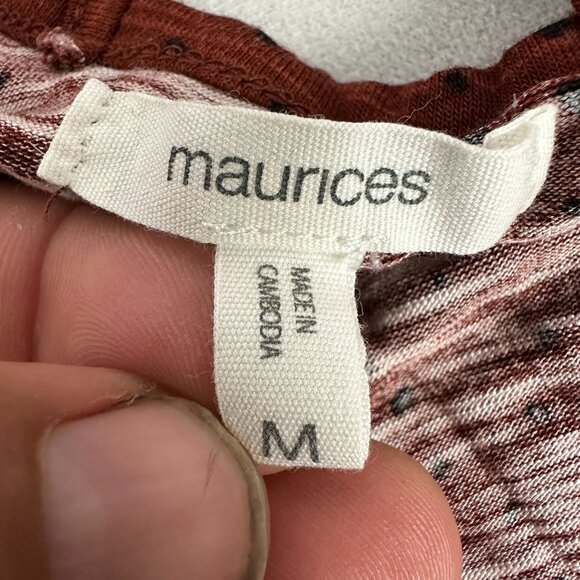 Maurices Women's Medium Maroon & Black Sleeveless Knit Tank Top Lattice Back - Picture 3 of 5